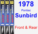 Front & Rear Wiper Blade Pack for 1978 Pontiac Sunbird - Vision Saver