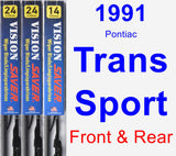 Front & Rear Wiper Blade Pack for 1991 Pontiac Trans Sport - Vision Saver