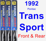 Front & Rear Wiper Blade Pack for 1992 Pontiac Trans Sport - Vision Saver