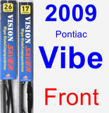 Front Wiper Blade Pack for 2009 Pontiac Vibe - Vision Saver