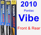 Front & Rear Wiper Blade Pack for 2010 Pontiac Vibe - Vision Saver