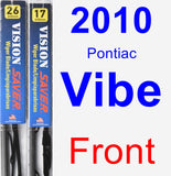 Front Wiper Blade Pack for 2010 Pontiac Vibe - Vision Saver