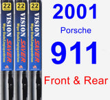 Front & Rear Wiper Blade Pack for 2001 Porsche 911 - Vision Saver