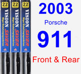 Front & Rear Wiper Blade Pack for 2003 Porsche 911 - Vision Saver