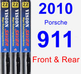 Front & Rear Wiper Blade Pack for 2010 Porsche 911 - Vision Saver