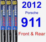 Front & Rear Wiper Blade Pack for 2012 Porsche 911 - Vision Saver