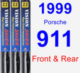 Front & Rear Wiper Blade Pack for 1999 Porsche 911 - Vision Saver
