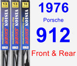 Front & Rear Wiper Blade Pack for 1976 Porsche 912 - Vision Saver