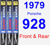 Front & Rear Wiper Blade Pack for 1979 Porsche 928 - Vision Saver