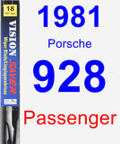 Passenger Wiper Blade for 1981 Porsche 928 - Vision Saver