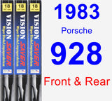 Front & Rear Wiper Blade Pack for 1983 Porsche 928 - Vision Saver