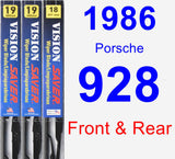 Front & Rear Wiper Blade Pack for 1986 Porsche 928 - Vision Saver