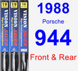 Front & Rear Wiper Blade Pack for 1988 Porsche 944 - Vision Saver