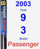 Passenger Wiper Blade for 2003 Saab 9-3 - Vision Saver