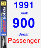 Passenger Wiper Blade for 1991 Saab 900 - Vision Saver