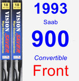 Front Wiper Blade Pack for 1993 Saab 900 - Vision Saver