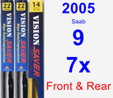 Front & Rear Wiper Blade Pack for 2005 Saab 9-7x - Vision Saver