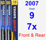 Front & Rear Wiper Blade Pack for 2007 Saab 9-7x - Vision Saver