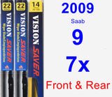 Front & Rear Wiper Blade Pack for 2009 Saab 9-7x - Vision Saver