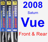 Front & Rear Wiper Blade Pack for 2008 Saturn Vue - Vision Saver