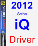 Driver Wiper Blade for 2012 Scion iQ - Vision Saver