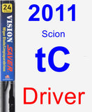 Driver Wiper Blade for 2011 Scion tC - Vision Saver