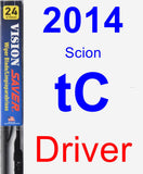 Driver Wiper Blade for 2014 Scion tC - Vision Saver