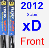 Front Wiper Blade Pack for 2012 Scion xD - Vision Saver