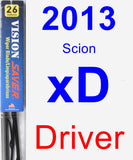 Driver Wiper Blade for 2013 Scion xD - Vision Saver