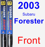 Front Wiper Blade Pack for 2003 Subaru Forester - Vision Saver