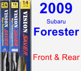 Front & Rear Wiper Blade Pack for 2009 Subaru Forester - Vision Saver