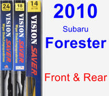 Front & Rear Wiper Blade Pack for 2010 Subaru Forester - Vision Saver