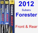 Front & Rear Wiper Blade Pack for 2012 Subaru Forester - Vision Saver