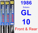 Front & Rear Wiper Blade Pack for 1986 Subaru GL-10 - Vision Saver