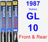 Front & Rear Wiper Blade Pack for 1987 Subaru GL-10 - Vision Saver