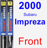 Front Wiper Blade Pack for 2000 Subaru Impreza - Vision Saver