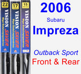 Front & Rear Wiper Blade Pack for 2006 Subaru Impreza - Vision Saver