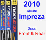 Front & Rear Wiper Blade Pack for 2010 Subaru Impreza - Vision Saver