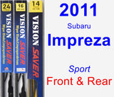 Front & Rear Wiper Blade Pack for 2011 Subaru Impreza - Vision Saver