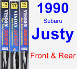 Front & Rear Wiper Blade Pack for 1990 Subaru Justy - Vision Saver