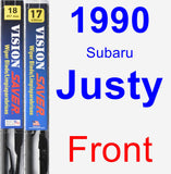 Front Wiper Blade Pack for 1990 Subaru Justy - Vision Saver