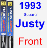 Front Wiper Blade Pack for 1993 Subaru Justy - Vision Saver