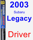 Driver Wiper Blade for 2003 Subaru Legacy - Vision Saver