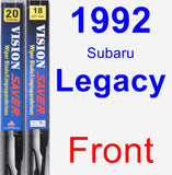 Front Wiper Blade Pack for 1992 Subaru Legacy - Vision Saver