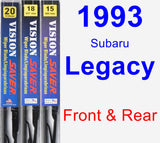 Front & Rear Wiper Blade Pack for 1993 Subaru Legacy - Vision Saver