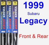 Front & Rear Wiper Blade Pack for 1999 Subaru Legacy - Vision Saver