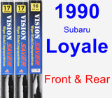 Front & Rear Wiper Blade Pack for 1990 Subaru Loyale - Vision Saver