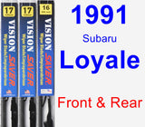 Front & Rear Wiper Blade Pack for 1991 Subaru Loyale - Vision Saver