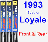 Front & Rear Wiper Blade Pack for 1993 Subaru Loyale - Vision Saver