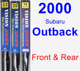 Front & Rear Wiper Blade Pack for 2000 Subaru Outback - Vision Saver